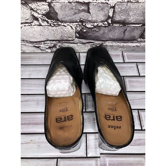 Ara Relax Flex Echt Leder Black Leather Heel Mules Women’s Sz 7M US/5UK/38EU - Picture 10 of 16